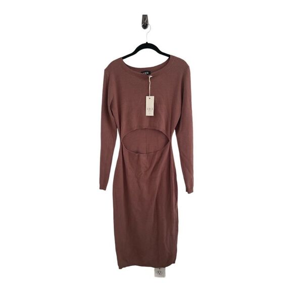 NWT Vici Collection for Nordstrom Long Sleeve Cut Out Dress in Camel - Picture 4 of 6